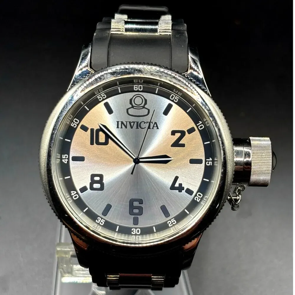 Invicta Russian Diver 1435 51.5mm Silver Dial Swiss Parts Men’s Watch Full Set